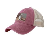 ETASUIOL Cry White Rabbit - Gorra de béisbol de malla con estampado de conejo blanco, accesorios perfectos para actividades al aire libre, rosso, Talla única