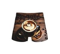 ETASUIOL Delicious Heart Coffee Print - Ropa interior cómoda para hombre, calzoncillos tipo bóxer para hombre, ropa interior para hombre, Negro, XL