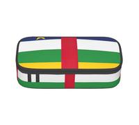 ETASUIOL Estuche especial con estampado de bandera de África Central, gran capacidad, puede contener bolígrafos, lápices y accesorios pequeños, Black, Talla única, Neceser de maquillaje