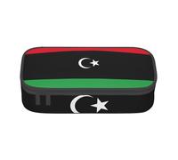 ETASUIOL Estuche especial con estampado de bandera de Libia, gran capacidad, puede contener bolígrafos, lápices y accesorios pequeños, Black, Talla única, Neceser de maquillaje