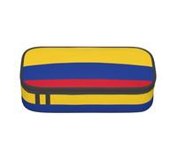 ETASUIOL Estuche especial con estampado de la bandera de Colombia, gran capacidad, puede contener bolígrafos, lápices y accesorios pequeños, Black, Talla única, Neceser de maquillaje