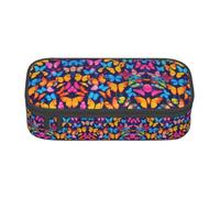 ETASUIOL Estuche especial con estampado de mariposas coloridas, gran capacidad, puede contener bolígrafos, lápices y accesorios pequeños, Black, Talla única, Neceser de maquillaje