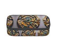 ETASUIOL Estuche especial con impresión artística de reloj, gran capacidad, puede contener bolígrafos, lápices y accesorios pequeños, Black, Talla única, Neceser de maquillaje