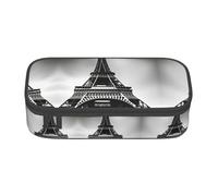 ETASUIOL Estuche especial con impresión de la Torre Eiffel de París, gran capacidad, puede contener bolígrafos, lápices y accesorios pequeños, Black, Talla única, Neceser de maquillaje