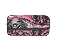 ETASUIOL Estuche grande con estampado artístico de mármol abstracto rojo, estuche grande multiusos para lápices, organizador de tela Oxford, Black, Talla única, Funda para llave