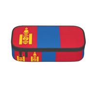 ETASUIOL Estuche grande con estampado de bandera de Mongolia, estuche multiusos para lápices, organizador de tela Oxford, Black, Talla única, Funda para llave