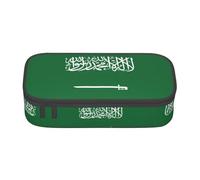 ETASUIOL Estuche grande con estampado de la bandera de Arabia Saudita, estuche multiusos para lápices, organizador de tela Oxford, Black, Talla única, Funda para llave
