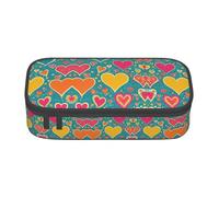 ETASUIOL Estuche para lápices con estampado de corazón abstracto, estuche grande multiusos para lápices, organizador de tela Oxford, Black, Talla única, Funda para llave