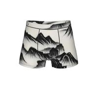ETASUIOL Ropa interior cómoda con estampado de paisaje chino, calzoncillos tipo bóxer para hombre, ropa interior para hombre, Negro, S