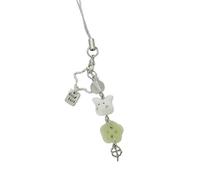 ETAWDE Cadena de teléfono con cuentas de resina, llavero de moda, conejos, tréboles, estrella, accesorio para bolsas y dispositivos