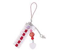 ETAWDE Elegante llavero con cuentas con colgante de cinta colorida de moda, llavero con cordón para decoración de monedero