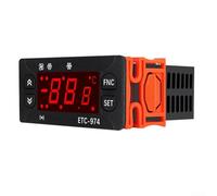 ETC-974 Regulador de temperatura digital con operación de teclado y pantalla de parámetros en tiempo real para HVAC y gestión de enfriadores (12V/24V)