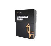 ETCHR Bolígrafos de Punta Fina 16 negros Rotulador Fineliner Resistentes al Agua y a la Decoloración para Bocetos Artísticos, Dibujos, Tinta, Escribir, Dibujo Técnico, Ilustración