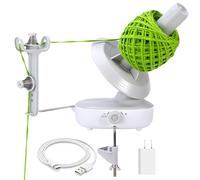 Etcokei Enrollador eléctrico de hilo para ganchillo, tensión de doble resorte, gran capacidad, velocidad continua, enrollador automático de lana para amantes del ganchillo (gris)