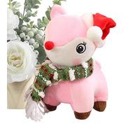 Etcyng Animal de peluche de ciervo de Navidad, reno de peluche de Navidad, peluche de alce de Navidad de 18 cm | Juguete de peluche de alce para abrazar, sombrero de navidad suave, peluche de alce con