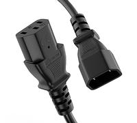 ETEC Cable de alimentación europeo, conector IEC C13 recto a conector IEC C14 recto, cable de red para electrodomésticos, cable para aparatos de frío, 2,00 m, negro