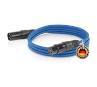 ETEC, cable XLR, cable de micrófono, conector XLR a conector XLR, cable de conexión XLR, azul, 10,0 m