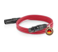 ETEC, cable XLR, cable de micrófono, conector XLR a conector XLR, cable de conexión XLR, Rojo, 1,50 m
