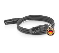 ETEC, cable XLR, cable de micrófono, conector XLR a conector XLR, cable de extensión XLR, negro, 5,00 m