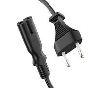 ETEC Euro Cable de alimentación, enchufe europeo recto a enchufe IEC C7 recto, cable de alimentación para electrodomésticos, 2,00 m, negro