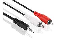ETEC Professional Show Equipment Cable de audio - Conector jack de 3,5 mm a 2 x RCA - RCA a Jack, RCA a AUX jack de 5,0 m para ordenador portátil iPhone AUX