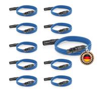 ETEC XLR - Cable de audio (10 unidades, 1,5 m, conector DMX OFC), color azul