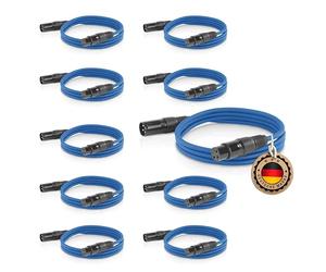 ETEC XLR - Cable de audio (10 unidades, 1,5 m, conector DMX OFC), color azul