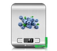 Etekcity Báscula de Cocina Digital de Acero Inoxidable, Balanza Cocina de Alta Precisión 5 kg/ 11 lbs