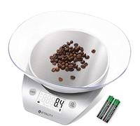 Etekcity Báscula de cocina para alimentos con cuenco de 0,1 g, gramos y onzas digitales para pérdida de peso, hornear, cocinar, hacer dieta y preparación de comidas, 5 kg, 5 unidades de peso, acero