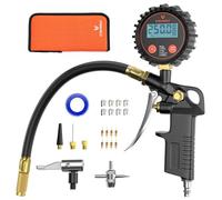 ETENWOLF T500 Manometro Presion Neumaticos Digital - 0-17,24 Bar | Boquilla de Aire y Accesorios para Compresor - Inflador de Neumáticos con Bolsa de Almacenamiento