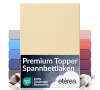 etérea Extra Jersey Topper Sábana Bajera 90x200cm - 100x220cm Oekotex Made in Green - 100% algodón - hasta 10 cm de Alto - Naturaleza