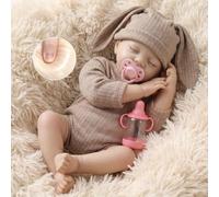 Eterfun Muñecas realistas de bebé recién nacido de 20 pulgadas con cuerpo de vinilo suave, muñecas de bebé hechas a mano de la vida real con ropa y accesorios de juguete, juego de regalo para niños a