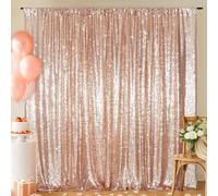 Eternal Beauty 213 x 213 cm, fondo de fotografía de lentejuelas brillantes de oro rosa para fiesta, graduación, boda, banquete, fondo de fotos (2,1 x 2,1 m)