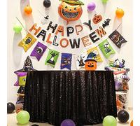 Eternal Beauty Mantel de Lentejuelas, diseño Redondo de Lino