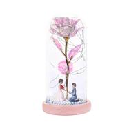 Eternal Flower Lamp - Lámpara LED floral preservada con cúpula de | Romántico Eternal Flores Lámparas Mujeres del pasado | Lámpara decorativa musical para regalo romántico para dormitorio de
