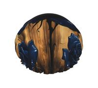 Eternal Night Roses - Gorro de ducha impermeable reutilizable para mujer, cubierta elástica para el cabello, para baño, spa, viajes y uso diario