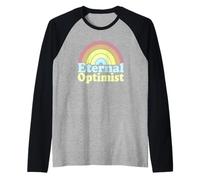 Eternal Optimist Retro Rainbow Pastel Optimistas Positivos Camiseta Manga Raglan