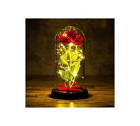 Eternal rose in a glass dome - LECOO - Red - Glass dome with LED lighting