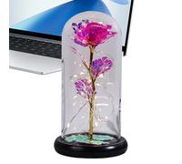 Eternal Roses, Rosas Ornaments, Creative Lantern Up Blossom in Glass Dome, Romantic Rainbow LED Flower Surprise for Bedroom, Wedding, cumpleaños, Valentine's Day