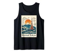 Eternal Tokio - Monte Fuji y Torre de Tokio estilo Ukiyo-e Camiseta sin Mangas