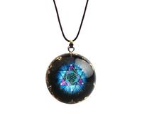 EternalOrgone Colgante de orgón hecho a mano con piedras preciosas de chakra de obsidiana para reiki, cristales curativos de chakras, collar con colgante de orgonita para buena suerte, yoga