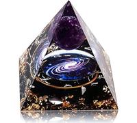 EternalOrgone Galaxy Crystal Pyramid,Amethyst&Obsidian Healing Crystal Pyramids for Reduce Stress Chakra Reiki Healing Meditation Attracts Lucky and Success
