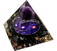 EternalOrgone Galaxy Crystal Pyramid for Positive Energy, Orgonita Amethyst&Obsidian Healing Crystal Pyramids for Reduce el estrés Chakra Reiki Healing Meditation Attracts Lucky and Success