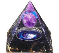 EternalOrgone Pirámides de cristal curativo de orgonita flor de la vida para energía positiva, cuarzo rosa y piedras azules que promueven la riqueza y la prosperidad y atraen el éxito