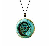 EternalOrgone Tree of life Orgone Crystal Necklace Turqouise Chakra Gemstone Reiki Healing Crystals Chakra Orgonite Pendant for Good Luck Yoga Meditation- Adjustable Rope