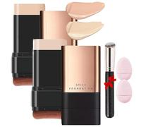 Eternipeace Stick Foundation,2 in 1 Anti Wrinkle Foundation Stick,Built-in Foundations Brush,Waterproof Hydrating Repair (Bright White+Natural, size)