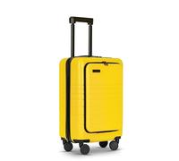 ETERNITIVE - Maletas de Viaje Cabina I Maleta Viaje de ABS I Tamaño: 55 x 35 x 24,5 cm I Maleta Rígida con Cerradura TSA I Maleta Viaje con Ruedas 360°, Soporte para Teléfono y Bebida I Amarillo