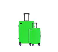 ETERNITIVE - Juego de 2 Maletas - Pequeña y Grande I Maletas Rígidas de Viaje de ABS I Tamaño: 55 & 75,5 cm I Maletas con Cerradura TSA y Ruedas 360°I Equipaje de Mano 37L & 99L I Verde