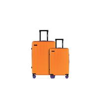 ETERNITIVE - Juego de 2 Maletas Rígidas de Viaje de ABS - Pequeña y Mediana - Tamaño: 55 & 65,5 cm - Maletas con Cerradura TSA y Ruedas 360° - Equipaje de Mano 37L 60L - Naranja