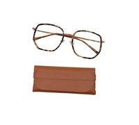Eterspr 1 Pack Blue Light Glasses Estampado de Leopardo, Gafas Sin Graduar, Con Funda, für Damen,Metallrahmen, Blaulichtblockierend